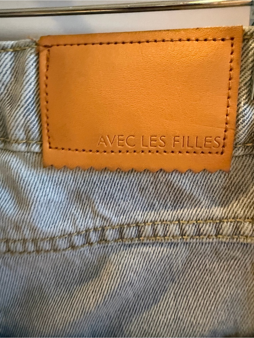 Avec Les Filles Light Blue Distressed Straight Jeans - Picture 4 of 6